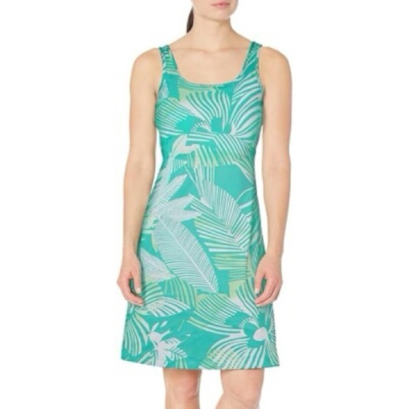 Columbia PFG Tropical Leaf Print Athletic Dress upf 50 size 1x new - Picture 1 of 12